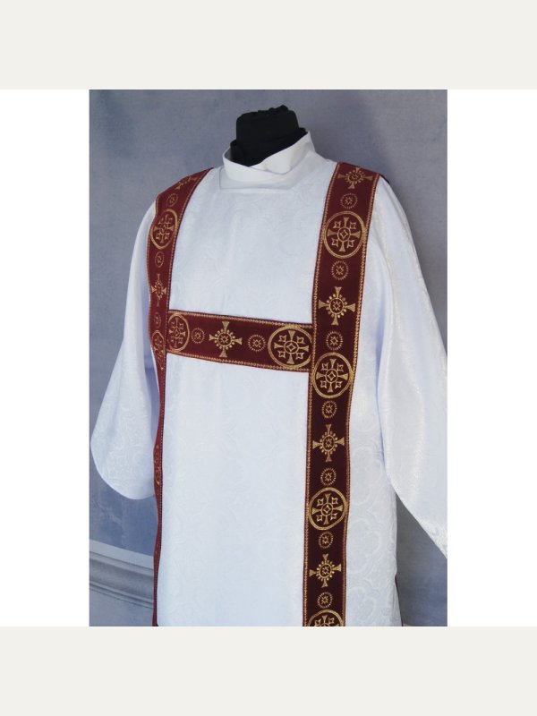 Dalmatyka gotycka żakard -pasy aksamit - kolory liturgiczne 10