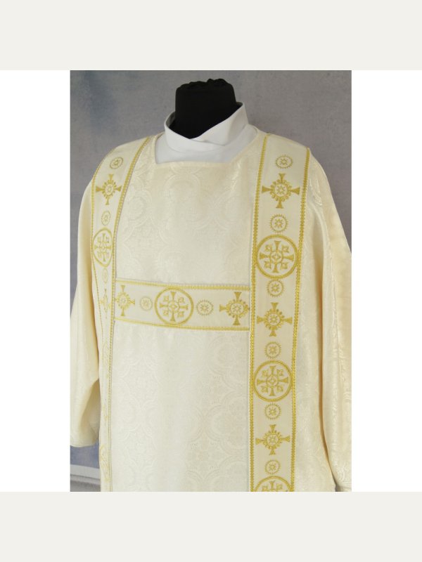 Dalmatyka gotycka żakard -pasy aksamit - kolory liturgiczne 12