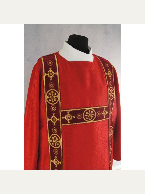 Dalmatyka gotycka żakard -pasy aksamit - kolory liturgiczne 13