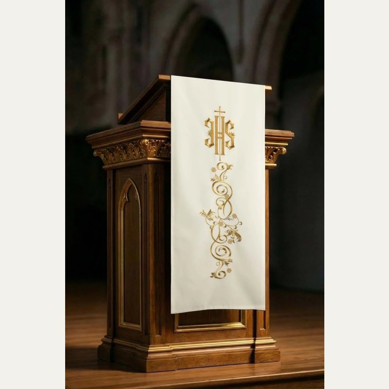 Lektorium z haftem IHS (kolory liturgiczne)