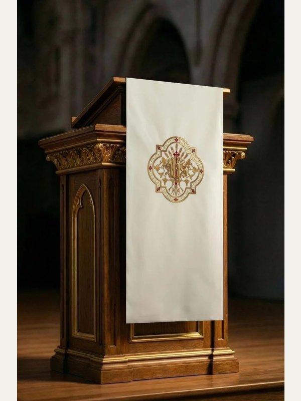 Lektorium/welon na ambonkę IHS, kolory liturgiczne 3