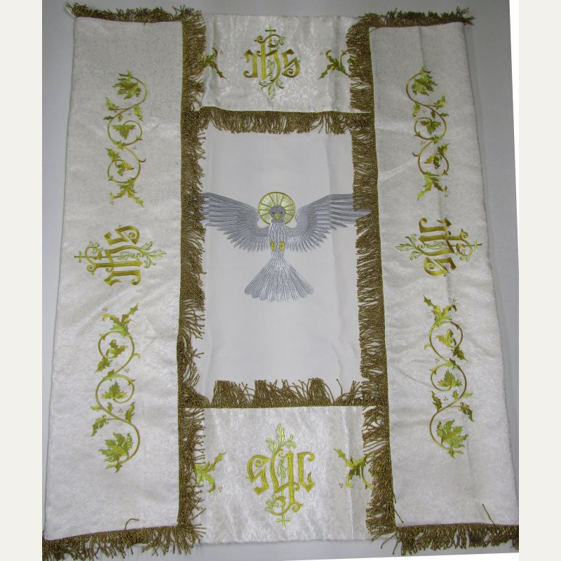 Baldachim haftowany IHS + ornamenty roślinne