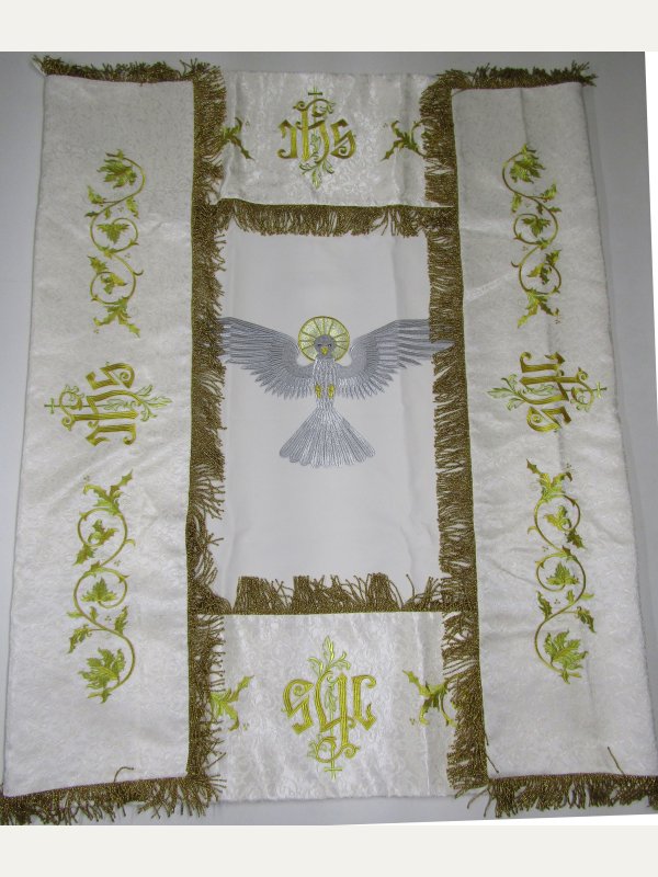 Baldachim haftowany IHS + ornamenty roślinne