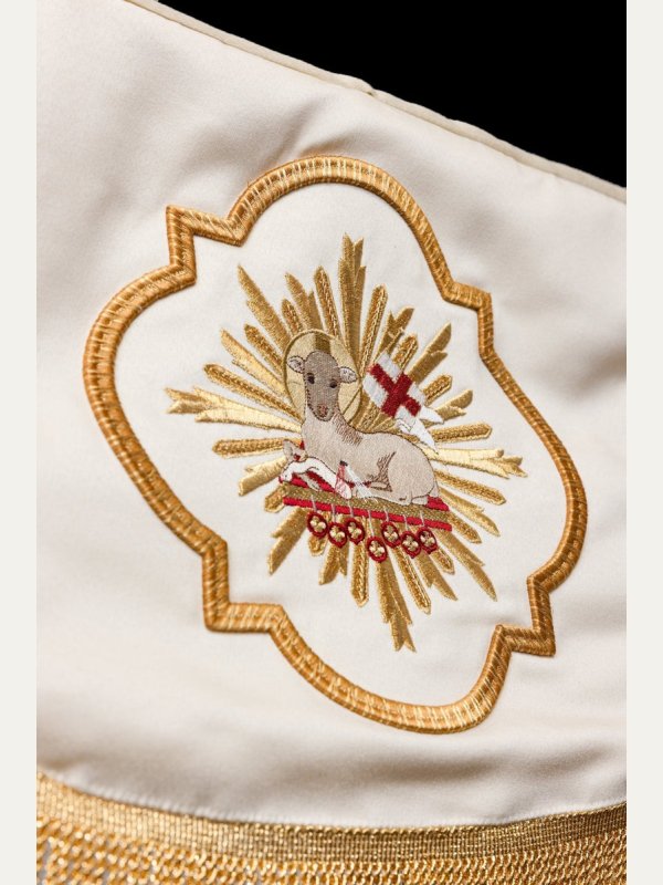 Baldachim procesyjny haftowany - ecru (11) 2