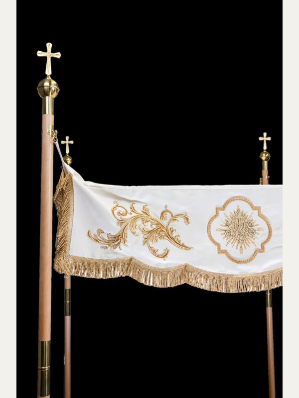 Baldachim procesyjny haftowany - ecru (11) 4