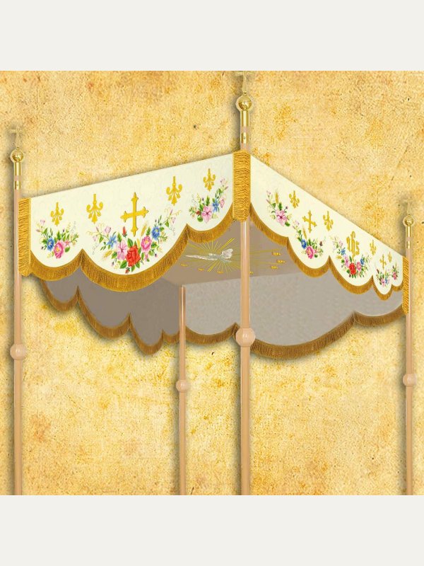 Baldachim procesyjny haftowany - ecru (9)