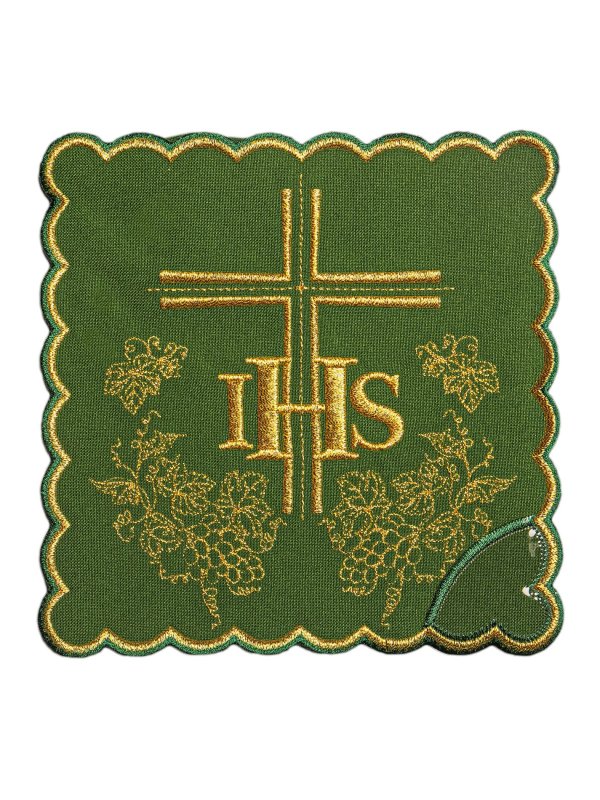 Bielizna kielichowa haftowana IHS + krzyż (53H) 2