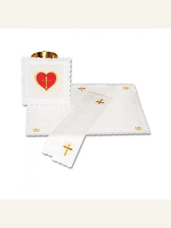 Bielizna kielichowa Serce Jezusa haft 2