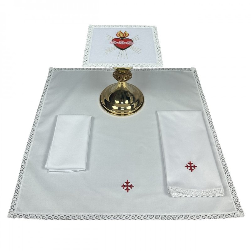 Bielizna kielichowa, haftowana -  Najświętsze Serce Maryi