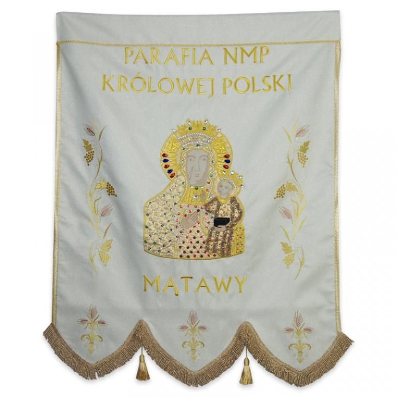 Chorągiew haftowana jednostronna - MB Częstochowska