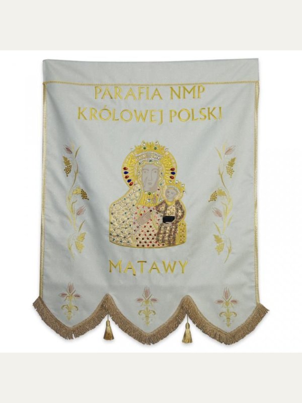 Chorągiew haftowana jednostronna - MB Częstochowska