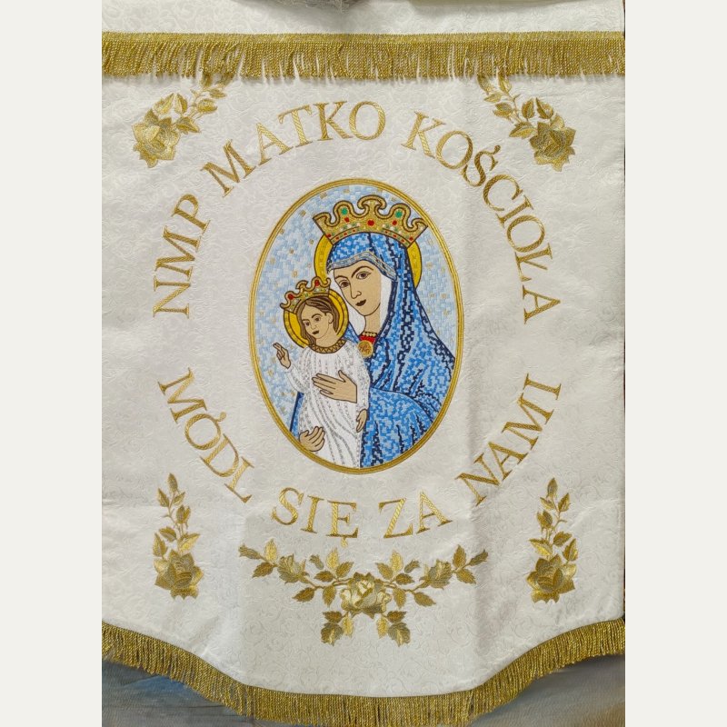 Chorągiew haftowana - Matka Kościoła