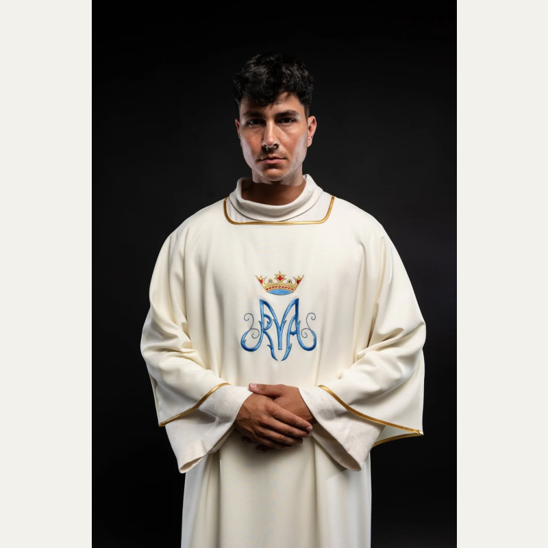 Dalmatyka haftowana Maryjna - ecru (13)