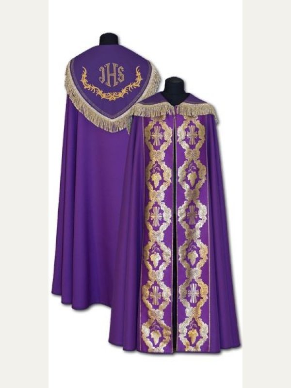 Kapa fioletowa IHS + złote dodatki