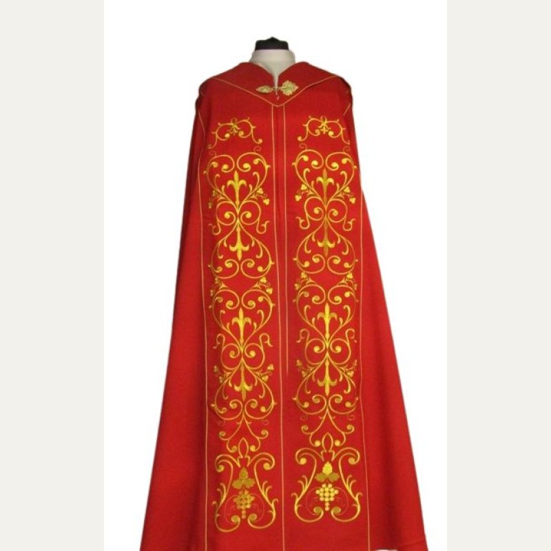 Kapa haftowana czerwona - ornament (4)