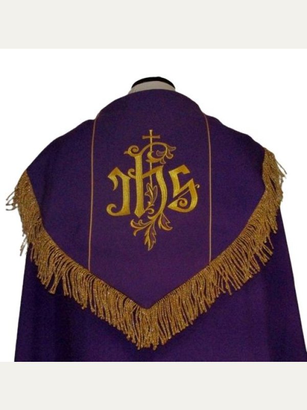 Kapa haftowana - IHS (kolory liturgiczne) 3