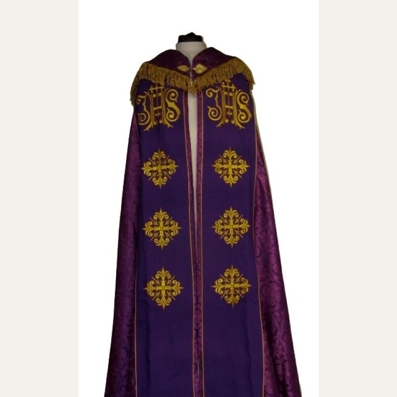 Kapa haftowana - IHS (kolory liturgiczne) - rozeta