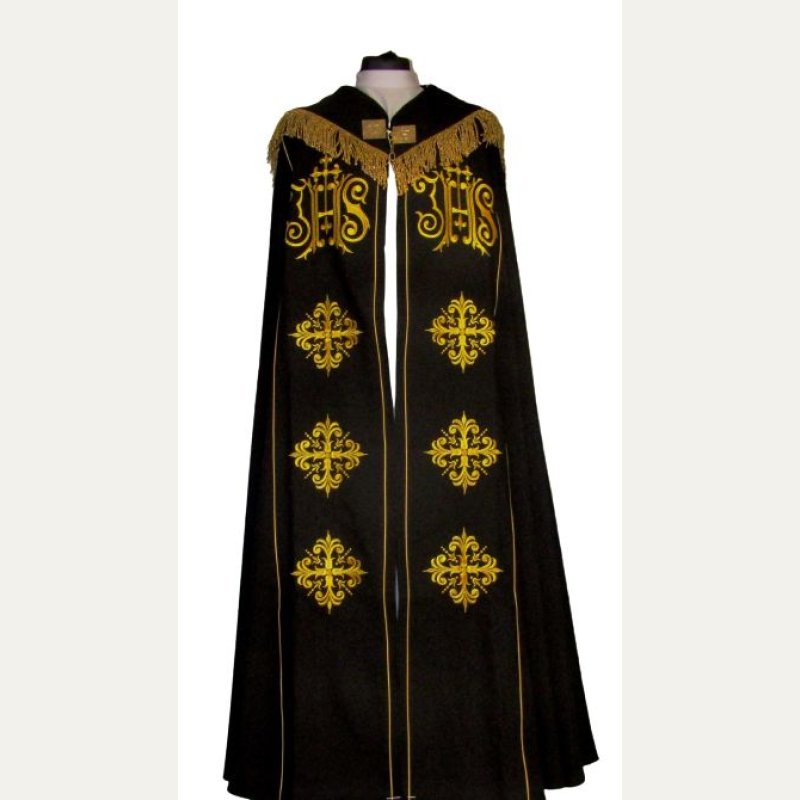 Kapa haftowana - IHS (kolory liturgiczne)