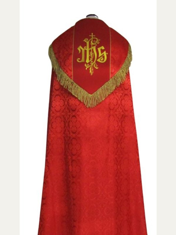 Kapa haftowana IHS rozeta - kolory liturgiczne (50A) 2