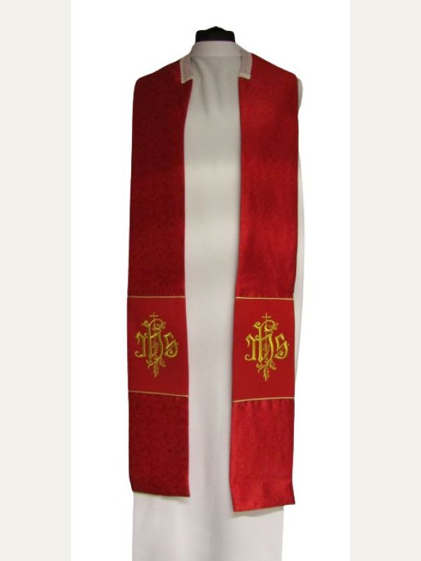 Kapa haftowana IHS rozeta - kolory liturgiczne (50A) 3