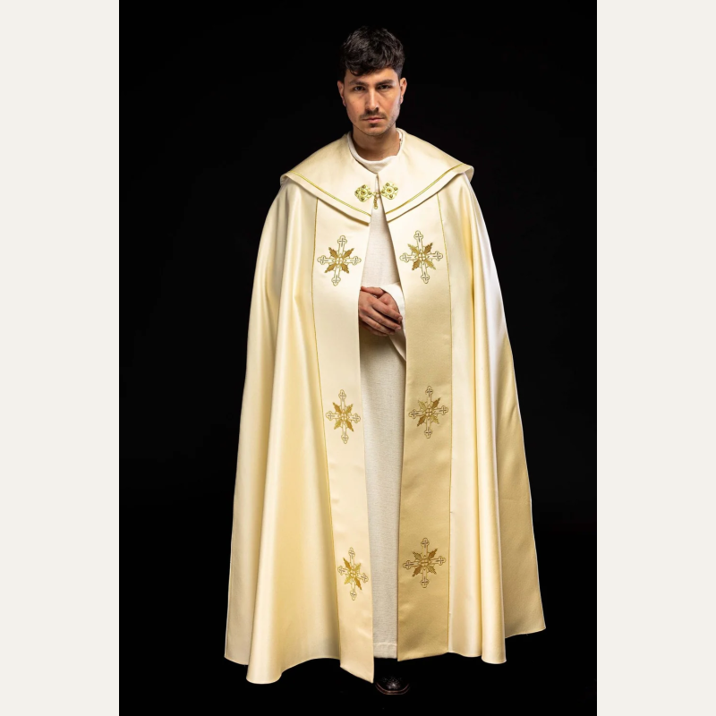 Kapa liturgiczna haftowana IHS - ecru (36)