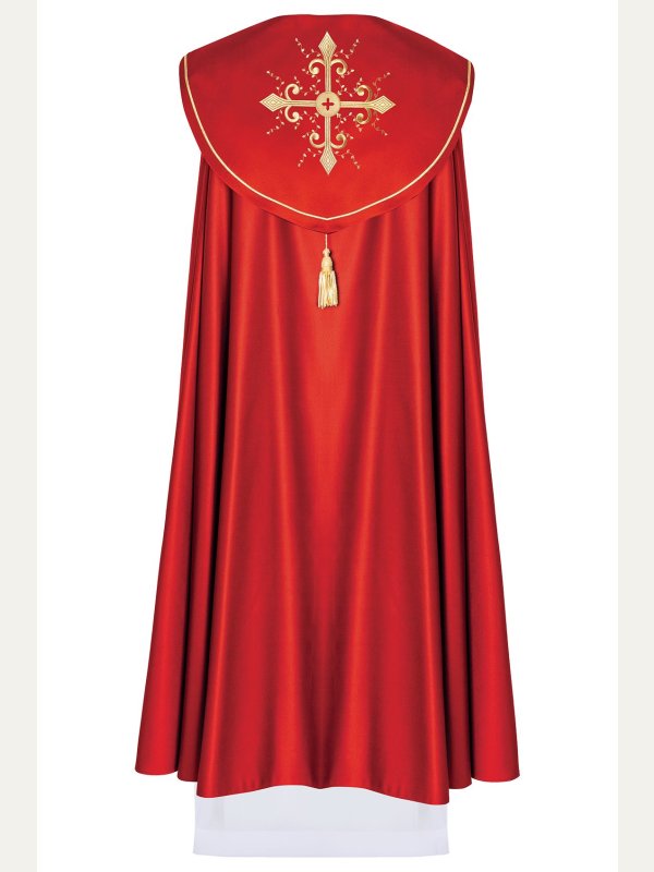 Kapa liturgiczna haftowana Krzyż - czerwona (39) 3