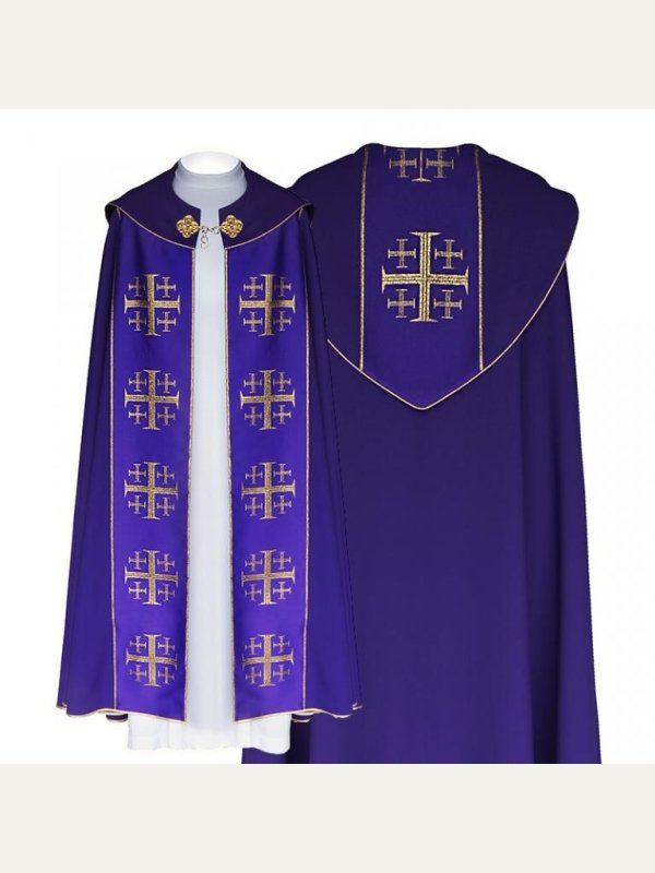Kapa liturgiczna (kolory liturgiczne) - Krzyż Jerozolimski (31) 2