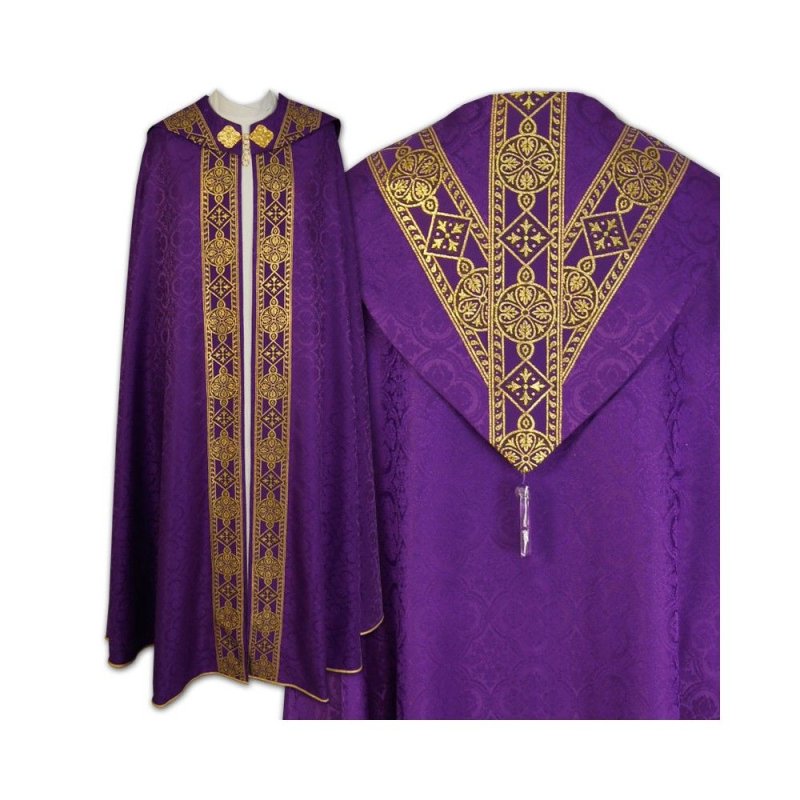 Kapa Semi-Gotycka (kolory liturgiczne) - tkane pasy, żakard (26)