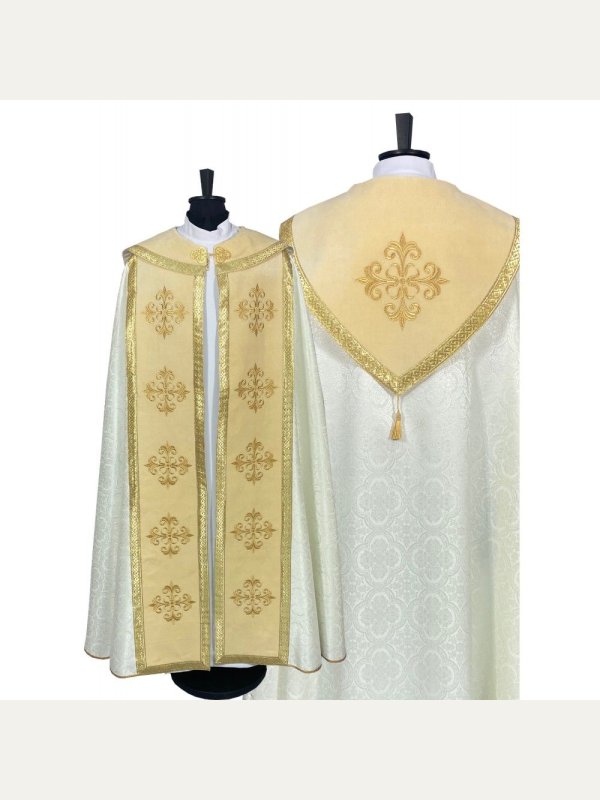 Kapa wzór gotycki - tkanina żakard - kolory liturgiczne (11) 2