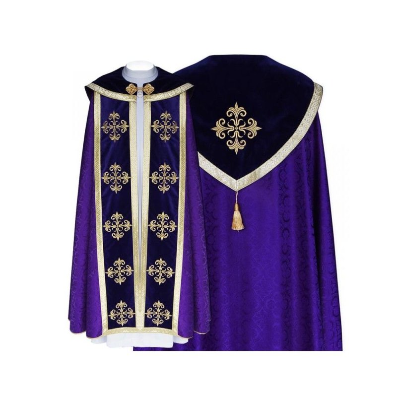 Kapa wzór gotycki - tkanina żakard - kolory liturgiczne (11)