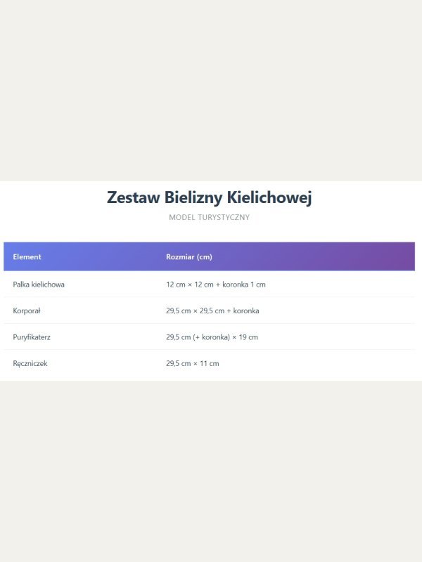 Komplet bielizny kielichowej - model turystyczny 2