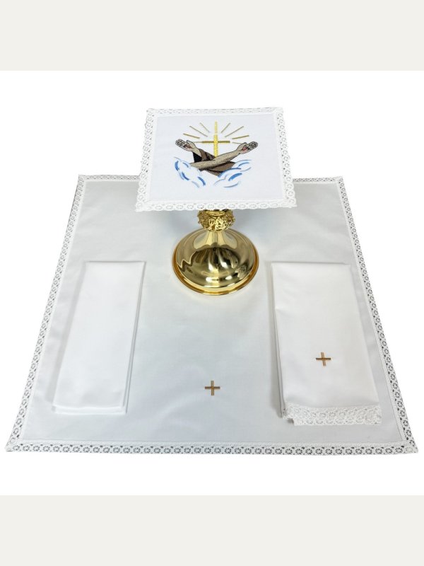 Komplet ornat haftowany, stuła, bielizna kielichowa, palka - Święty Franciszek 2