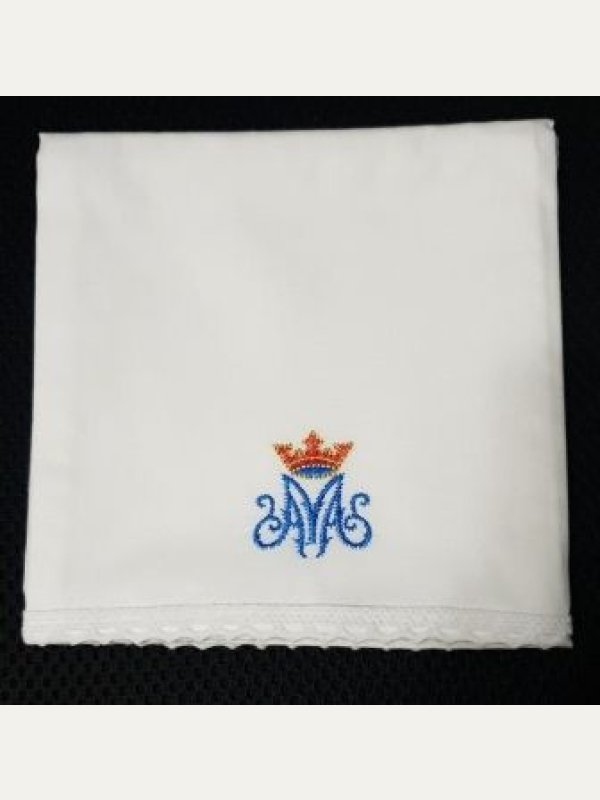 Korporał wzór Maryjny z koroną - 100 % bawełna
