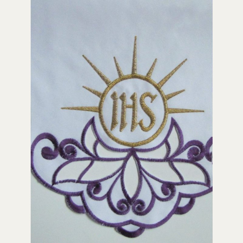 Obrus ołtarzowy haftowany - IHS