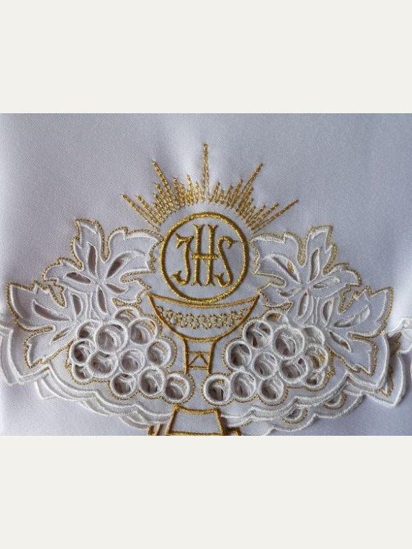 Obrus ołtarzowy haftowany - wzór eucharystyczny 3