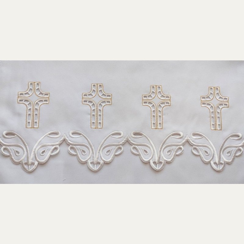 Obrus ołtarzowy haftowany - wzór eucharystyczny