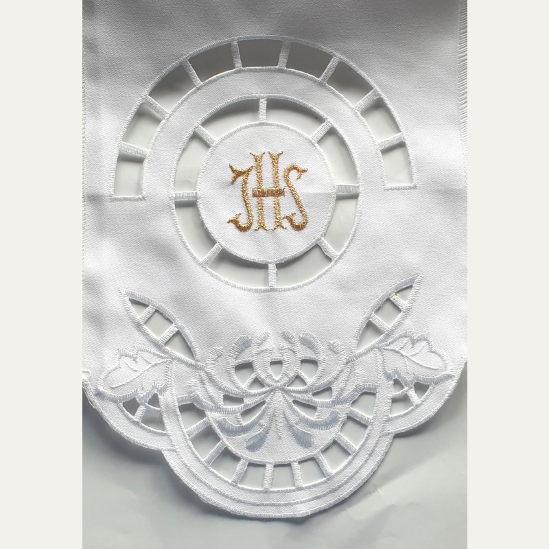 Obrus ołtarzowy haftowany - wzór eucharystyczny