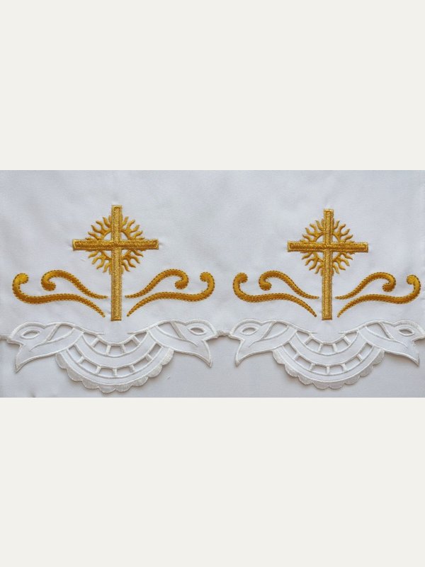 Obrus ołtarzowy haftowany - wzór eucharystyczny