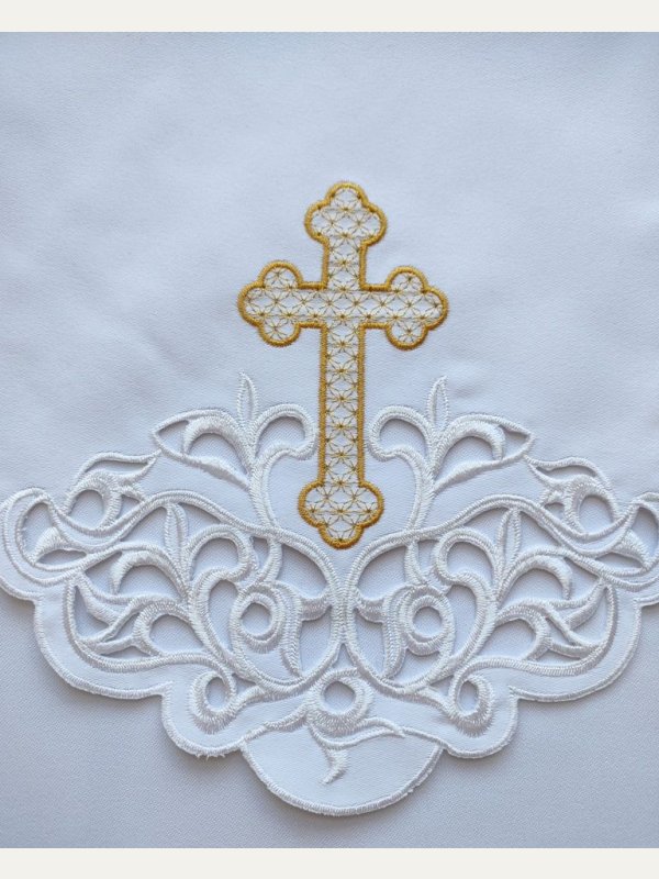 Obrus ołtarzowy haftowany - wzór eucharystyczny 2