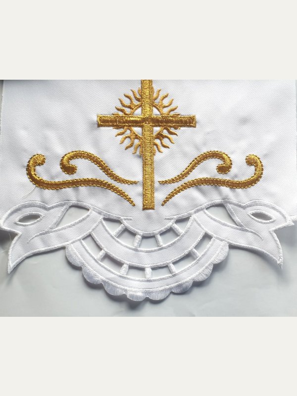 Obrus ołtarzowy haftowany - wzór eucharystyczny 2