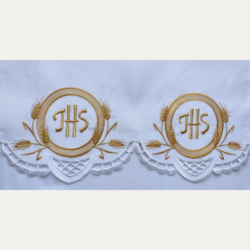 Obrus ołtarzowy haftowany - wzór eucharystyczny