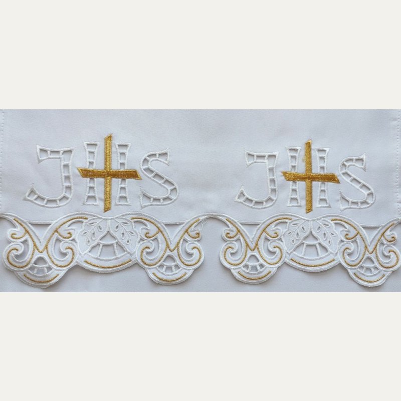 Obrus ołtarzowy haftowany - wzór eucharystyczny