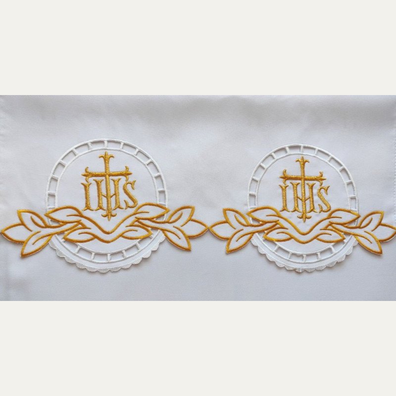 Obrus ołtarzowy haftowany - wzór eucharystyczny