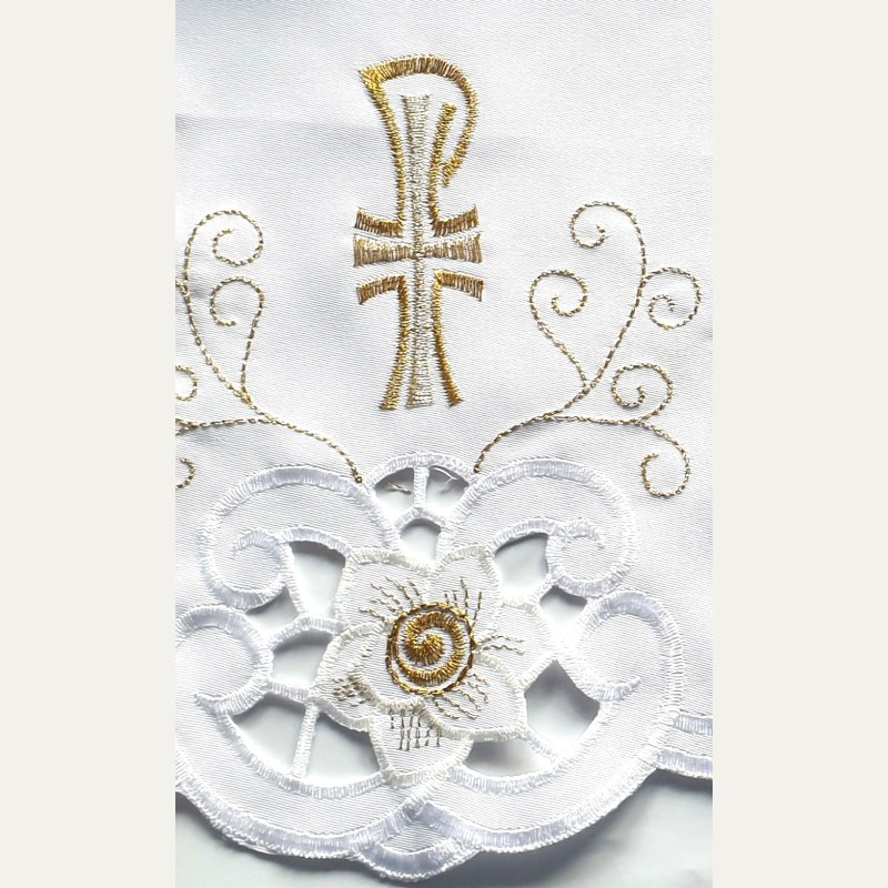 Obrus ołtarzowy haftowany - wzór eucharystyczny