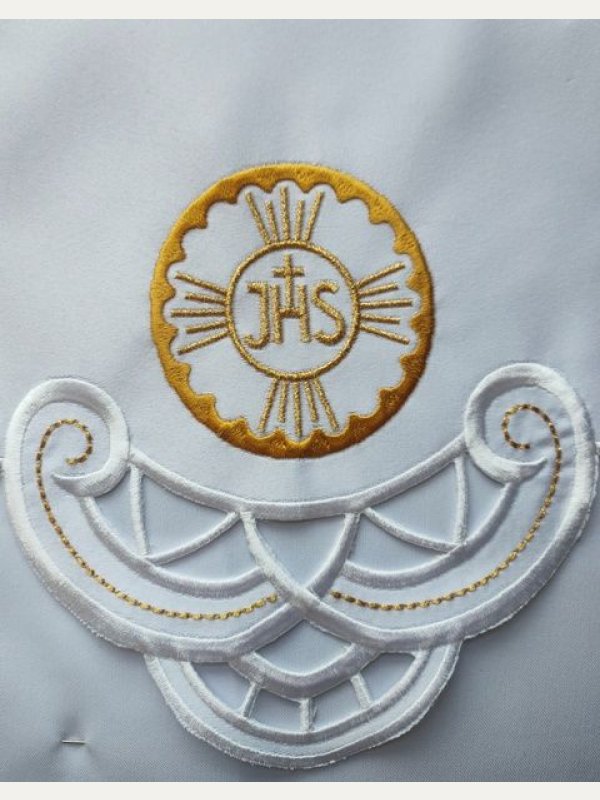 Obrus ołtarzowy haftowany - wzór eucharystyczny 2