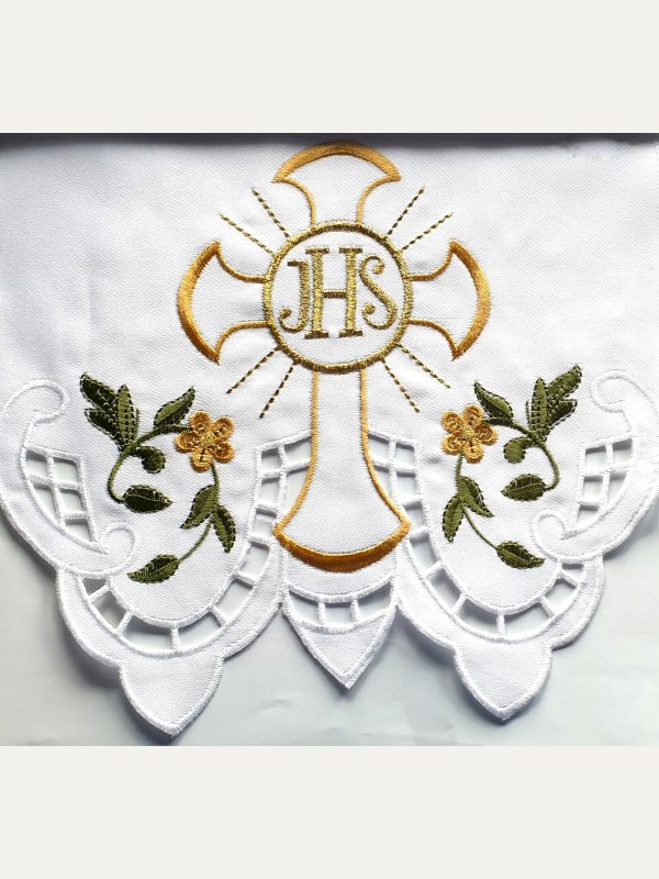 Obrus ołtarzowy haftowany - wzór eucharystyczny 2