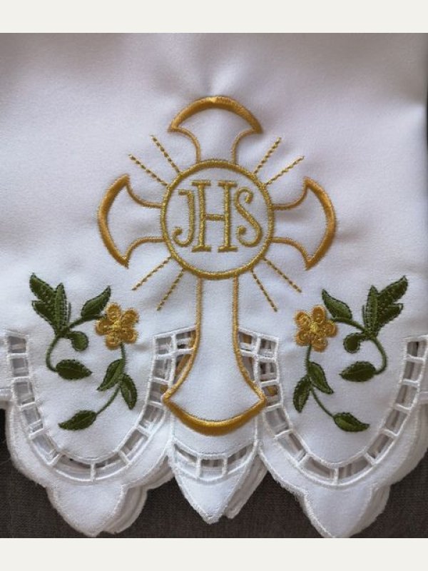 Obrus ołtarzowy haftowany - wzór eucharystyczny 3