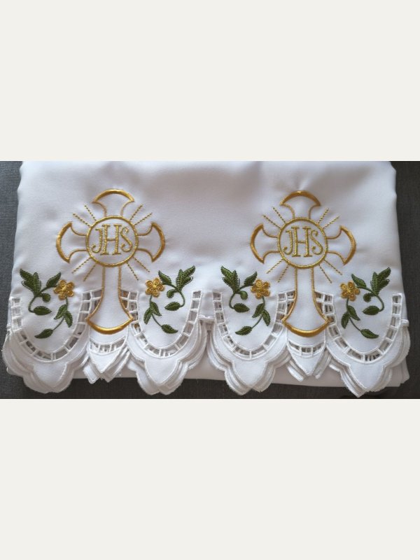 Obrus ołtarzowy haftowany - wzór eucharystyczny 4