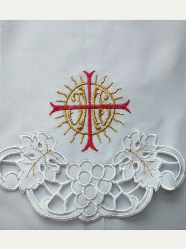 Obrus ołtarzowy haftowany - wzór eucharystyczny 2