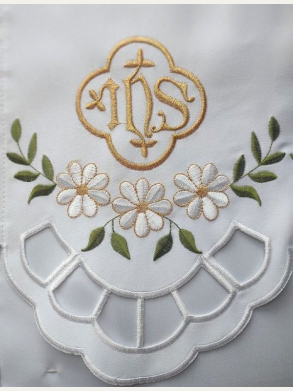 Obrus ołtarzowy haftowany - wzór eucharystyczny 2